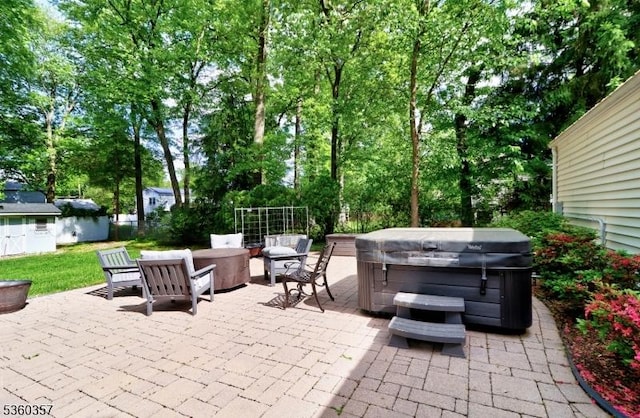 17 Druid Hill Dr, Parsippany-Troy Hills Twp, NJ 07054 - view of patio featuring a hot tub