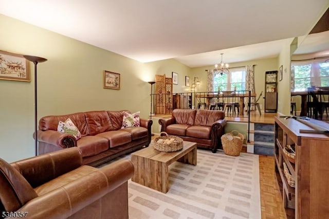 17 Druid Hill Dr, Parsippany-Troy Hills Twp, NJ 07054 - living area featuring a chandelier and plenty of natural light