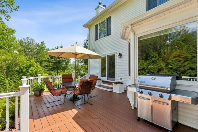 17 Steeple Chase Ct, Bedminster Twp, NJ 07921 - wooden terrace featuring outdoor dining area and a grill