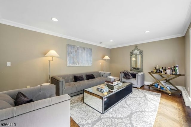325 Hobar Ct, Franklin Lakes Boro, NJ 07417 - living area with crown molding, recessed lighting, and baseboards
