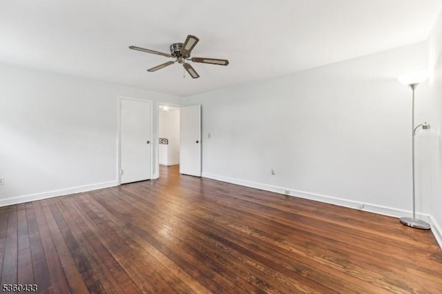 8 Pine Tree Ter, Madison Boro, NJ 07940 - empty room featuring a ceiling fan, baseboards, and hardwood / wood-style flooring