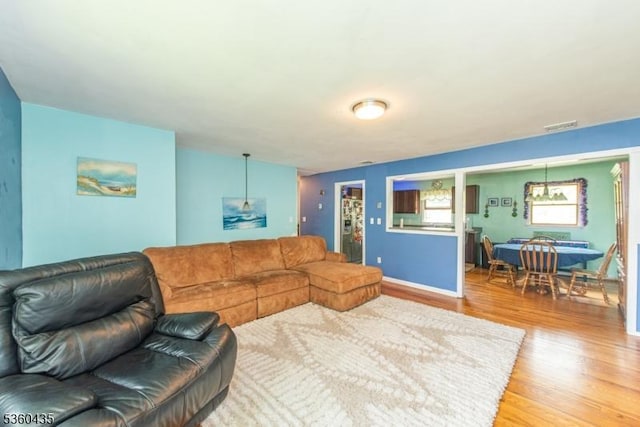 110 Shore Rd, Green Twp, NJ 07821 - living room featuring light wood finished floors and baseboards