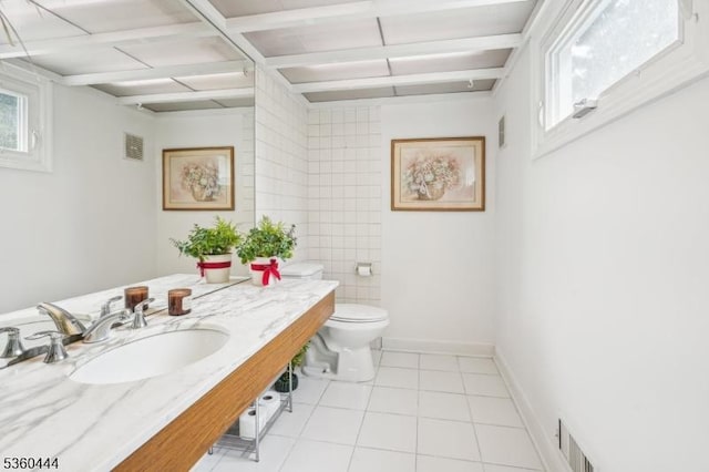 12 Beaumont Ter, West Orange Twp, NJ 07052 - bathroom with toilet, tile patterned floors, and vanity