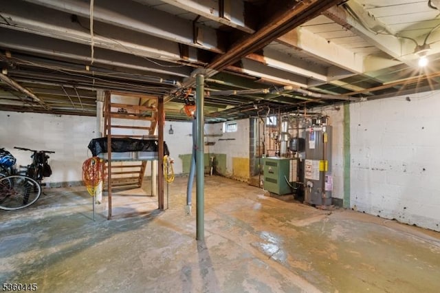 624 New St, River Vale Twp, NJ 07675 - unfinished below grade area featuring gas water heater and a heating unit