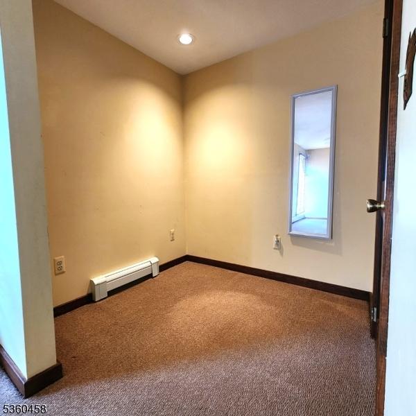 161 Neilson Rd, Wantage Twp, NJ 07461 - carpeted empty room with a baseboard heating unit, baseboards, and recessed lighting