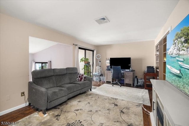 39 Hillside Ct, Union Twp, NJ 08809 - living room featuring wood finished floors, healthy amount of natural light, and a desk