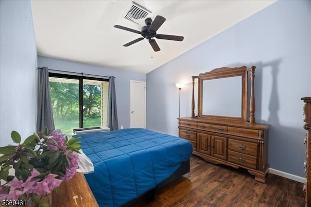 39 Hillside Ct, Union Twp, NJ 08809 - bedroom with dark wood finished floors, vaulted ceiling, and ceiling fan