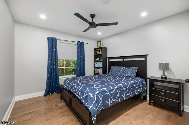 18 Hartley Ln, Bernards Twp, NJ 07920 - bedroom featuring wood finished floors, baseboards, recessed lighting, and a ceiling fan