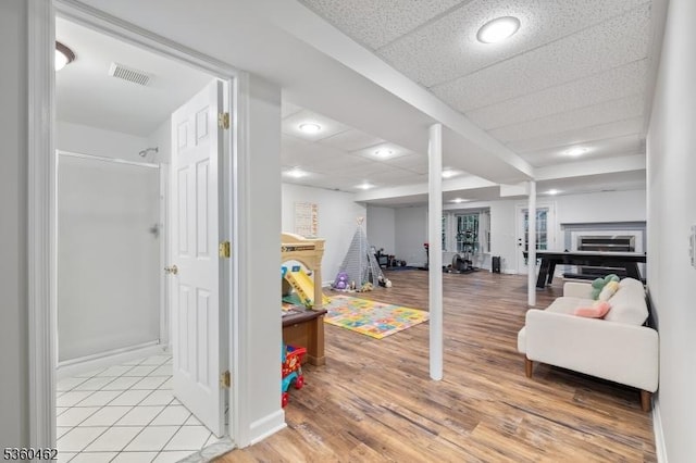 18 Hartley Ln, Bernards Twp, NJ 07920 - basement featuring light wood-style floors and baseboards
