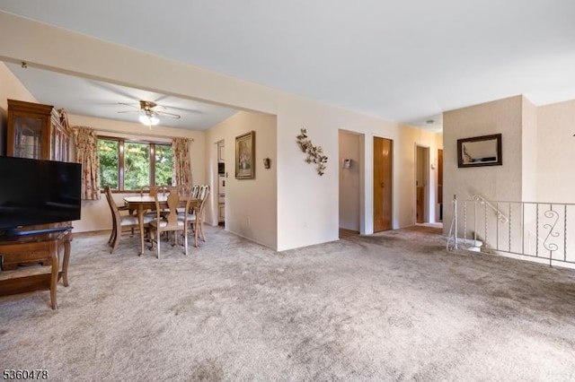 30 Fox Hill Rd, Fairfield Twp, NJ 07004 - carpeted dining area featuring a ceiling fan