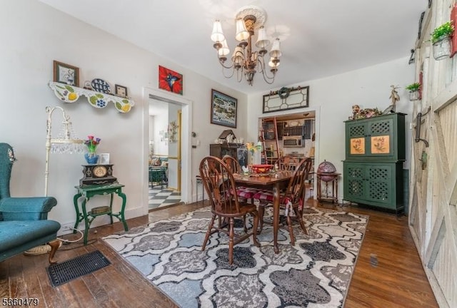 44 Main St, Califon Boro, NJ 07830 - dining room featuring a chandelier and wood finished floors