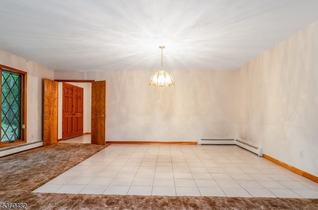 125 Free Union Rd, Liberty Twp, NJ 07823 - empty room with a chandelier and a baseboard radiator