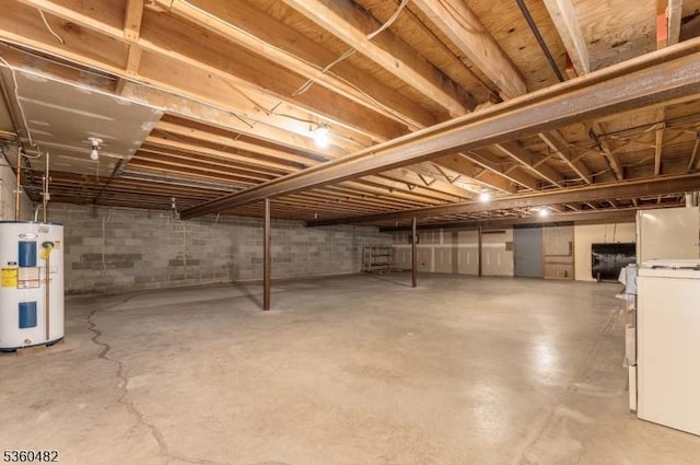 125 Free Union Rd, Liberty Twp, NJ 07823 - unfinished basement featuring water heater and concrete block wall