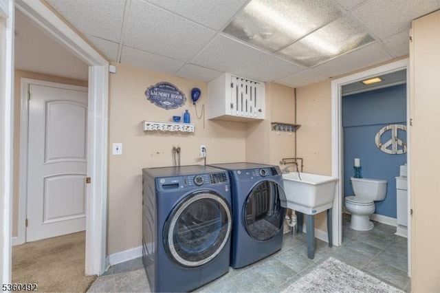107 Shady Ln, Randolph Twp, NJ 07869 - washroom featuring washer and clothes dryer and baseboards
