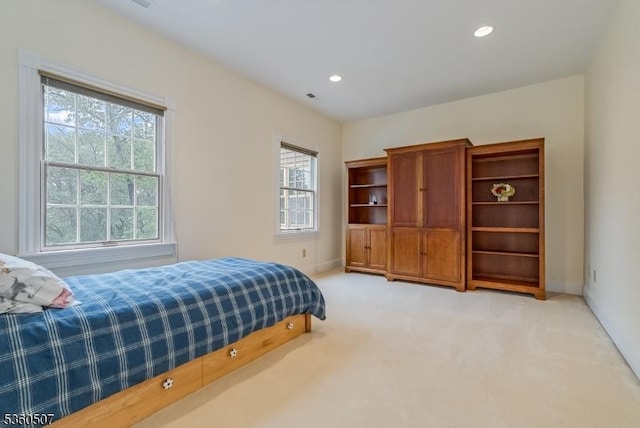 10 Beacon Hill Dr, Chester Twp, NJ 07930 - bedroom featuring light carpet, baseboards, and recessed lighting