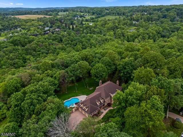 10 Beacon Hill Dr, Chester Twp, NJ 07930 - aerial view of a heavily wooded area and a pool