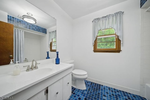 15 Fox Run, Parsippany-Troy Hills Twp, NJ 07834 - full bath with vanity, toilet, plenty of natural light, and baseboards