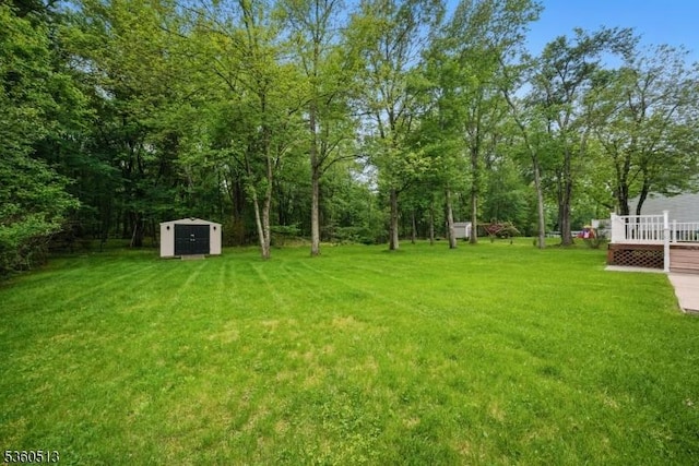15 Fox Run, Parsippany-Troy Hills Twp, NJ 07834 - view of green lawn with a wooden deck