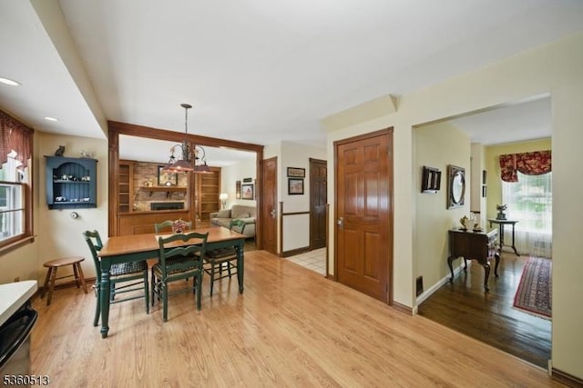 15 Fox Run, Parsippany-Troy Hills Twp, NJ 07834 - dining area featuring light wood-type flooring, a chandelier, and baseboards