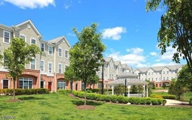 1007 Cunningham Ct Unit 1007, Belleville Twp, NJ 07109 - view of property's community with a gazebo, a residential view, and a yard