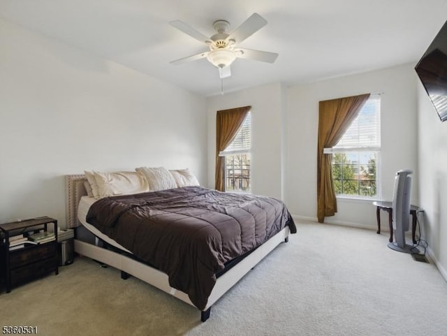 1007 Cunningham Ct Unit 1007, Belleville Twp, NJ 07109 - bedroom featuring multiple windows, light carpet, baseboards, and ceiling fan