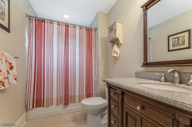 19 Britton Rd, Delaware Twp, NJ 08559 - full bathroom with vanity, toilet, tile patterned flooring, and shower / tub combo with curtain