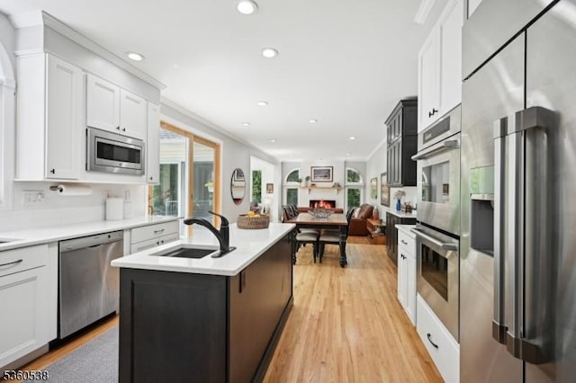 1 Colby Farm Rd, Chester Twp, NJ 07930 - kitchen featuring appliances with stainless steel finishes, a sink, plenty of natural light, open floor plan, and recessed lighting