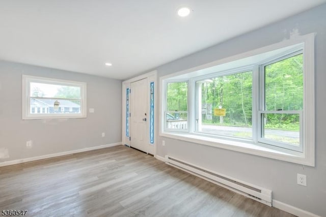 61 Bauer Rd, Frankford Twp, NJ 07860 - entrance foyer with a baseboard radiator, healthy amount of natural light, baseboards, and recessed lighting