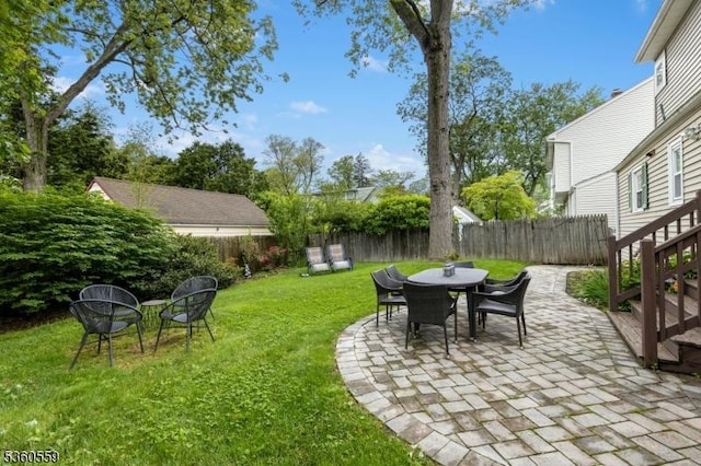 392 Park View Dr, Scotch Plains Twp, NJ 07076 - view of yard with a patio, a fire pit, and outdoor dining area