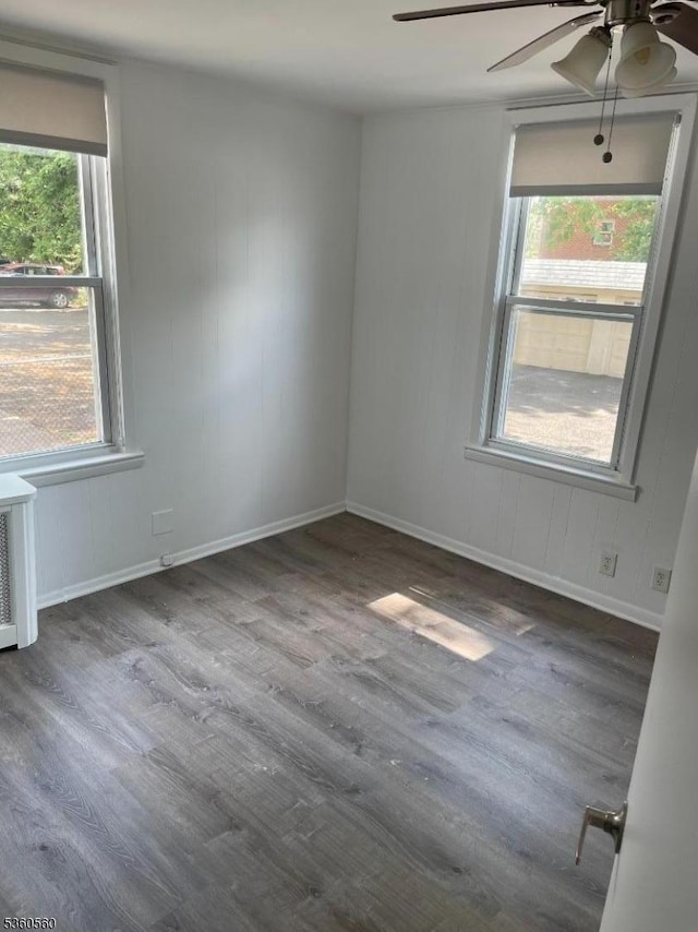 14 Nelson Pl, Maplewood Twp, NJ 07040 - empty room featuring ceiling fan, wood finished floors, and baseboards