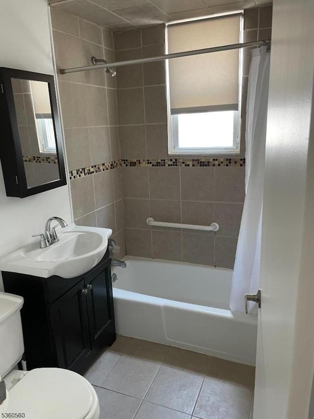 14 Nelson Pl, Maplewood Twp, NJ 07040 - full bath with toilet, vanity, tile patterned flooring, and shower / tub combo with curtain