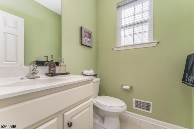 6 Apgar Ct, Raritan Twp, NJ 08822 - half bathroom featuring vanity, toilet, tile patterned floors, and baseboards