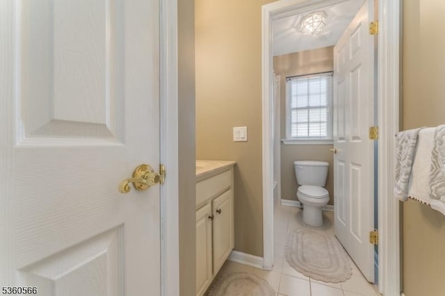 6 Apgar Ct, Raritan Twp, NJ 08822 - full bathroom with vanity, toilet, tile patterned flooring, and baseboards