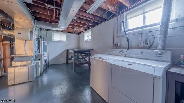 813 Riverbend Dr, Clark Twp, NJ 07066 - washroom with washing machine and clothes dryer and gas water heater