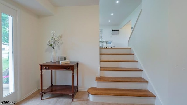813 Riverbend Dr, Clark Twp, NJ 07066 - stairway featuring recessed lighting, baseboards, and tile patterned flooring