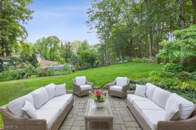 5 Barry Ln, Millburn Twp, NJ 07078 - view of patio with an outdoor hangout area