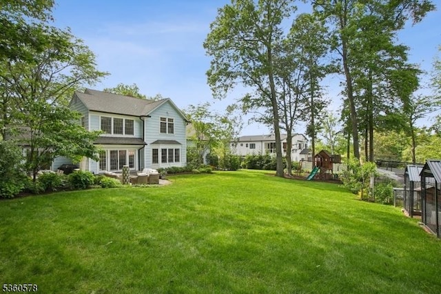 5 Barry Ln, Millburn Twp, NJ 07078 - view of yard with a playground