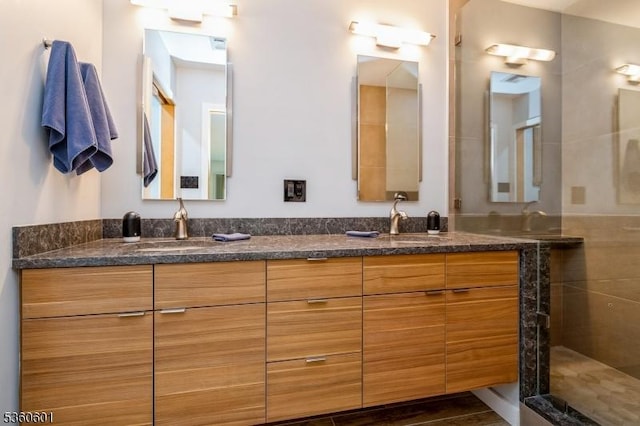 81 Coppermine Rd, Franklin Twp, NJ 08540 - bathroom with double vanity and a tile shower