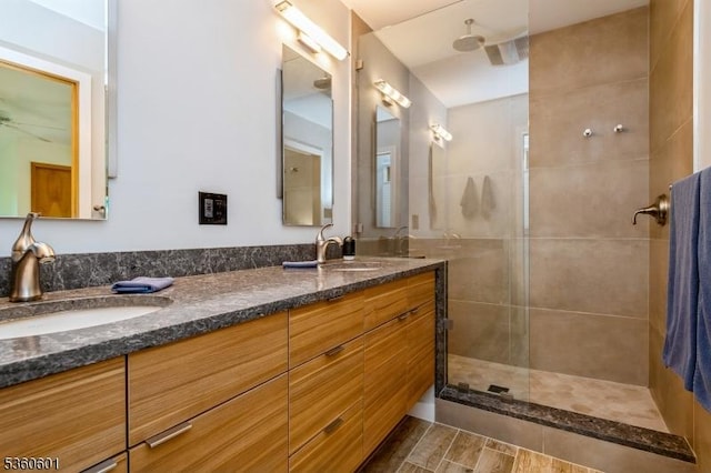 81 Coppermine Rd, Franklin Twp, NJ 08540 - bathroom featuring double vanity and tiled shower