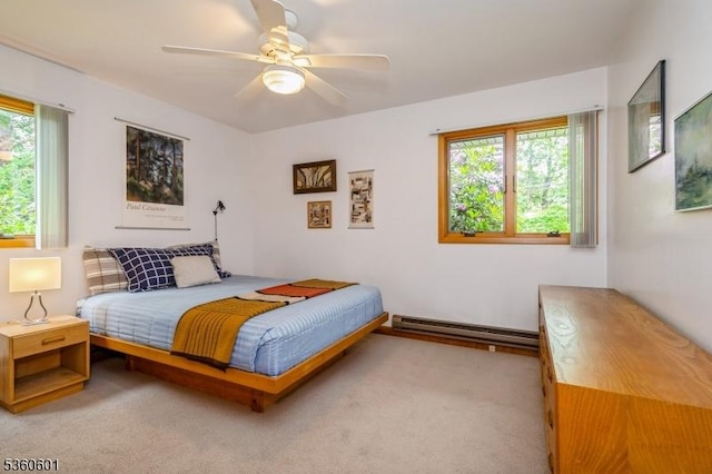 81 Coppermine Rd, Franklin Twp, NJ 08540 - carpeted bedroom with a baseboard heating unit and a ceiling fan