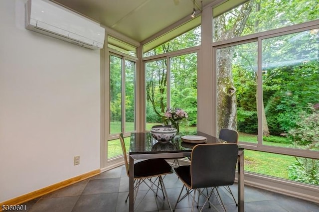81 Coppermine Rd, Franklin Twp, NJ 08540 - sunroom / solarium featuring a wall mounted air conditioner and baseboards