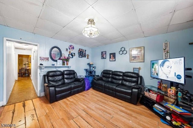 159 2nd St, Elizabeth City, NJ 07206 - living room with a drop ceiling and wood finished floors