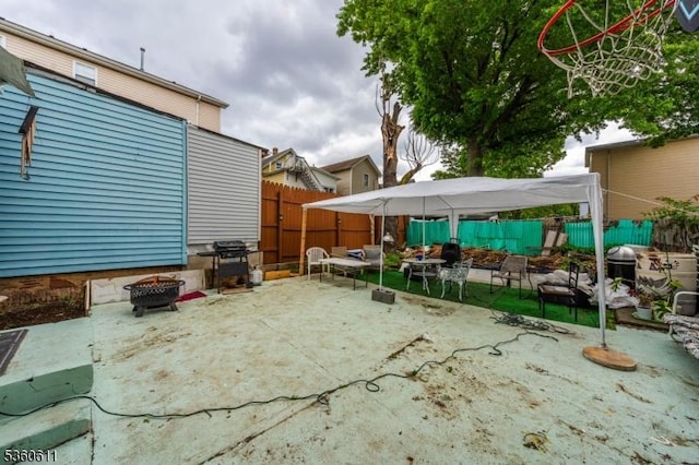159 2nd St, Elizabeth City, NJ 07206 - view of patio / terrace with area for grilling and a fire pit