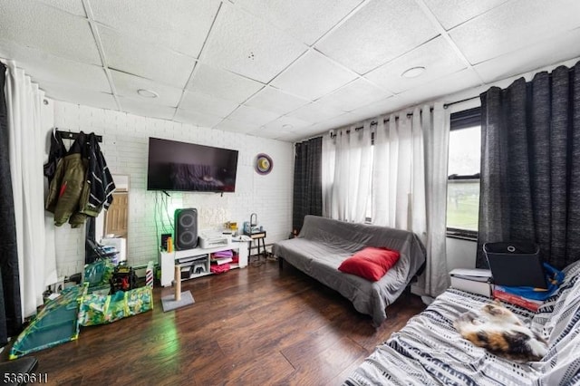 159 2nd St, Elizabeth City, NJ 07206 - living room with a drop ceiling and wood finished floors