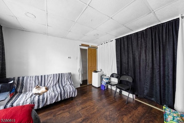 159 2nd St, Elizabeth City, NJ 07206 - living area with a drop ceiling and wood finished floors