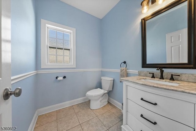 143 Oak St, Bridgewater Twp, NJ 08807 - bathroom featuring vanity, baseboards, toilet, and tile patterned floors