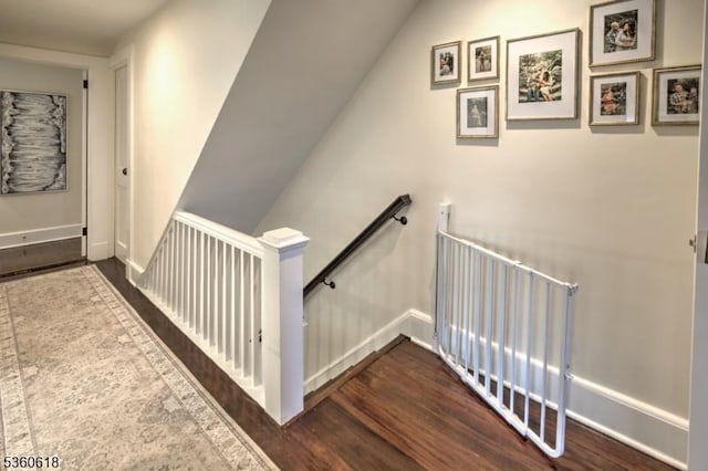 22 Somerset Ave, Bernardsville Boro, NJ 07924 - staircase featuring wood finished floors and vaulted ceiling