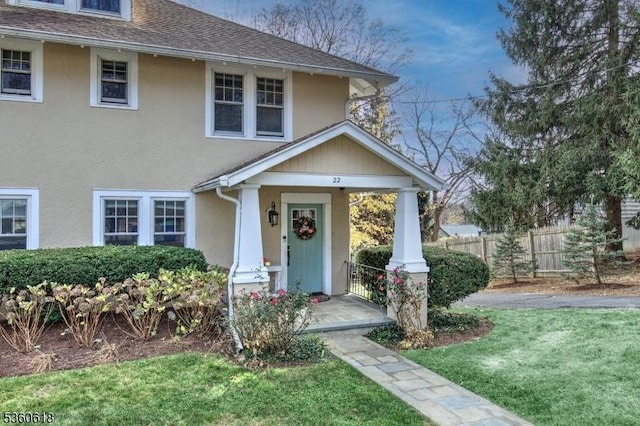 22 Somerset Ave, Bernardsville Boro, NJ 07924 - view of front of house with stucco siding and roof with shingles
