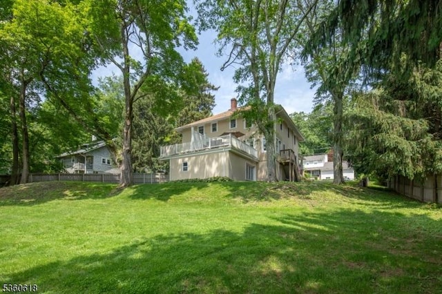 22 Somerset Ave, Bernardsville Boro, NJ 07924 - view of yard with a balcony