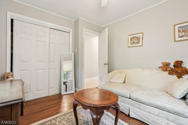 29 Union Ave, New Providence Boro, NJ 07974 - living room featuring wood finished floors and crown molding